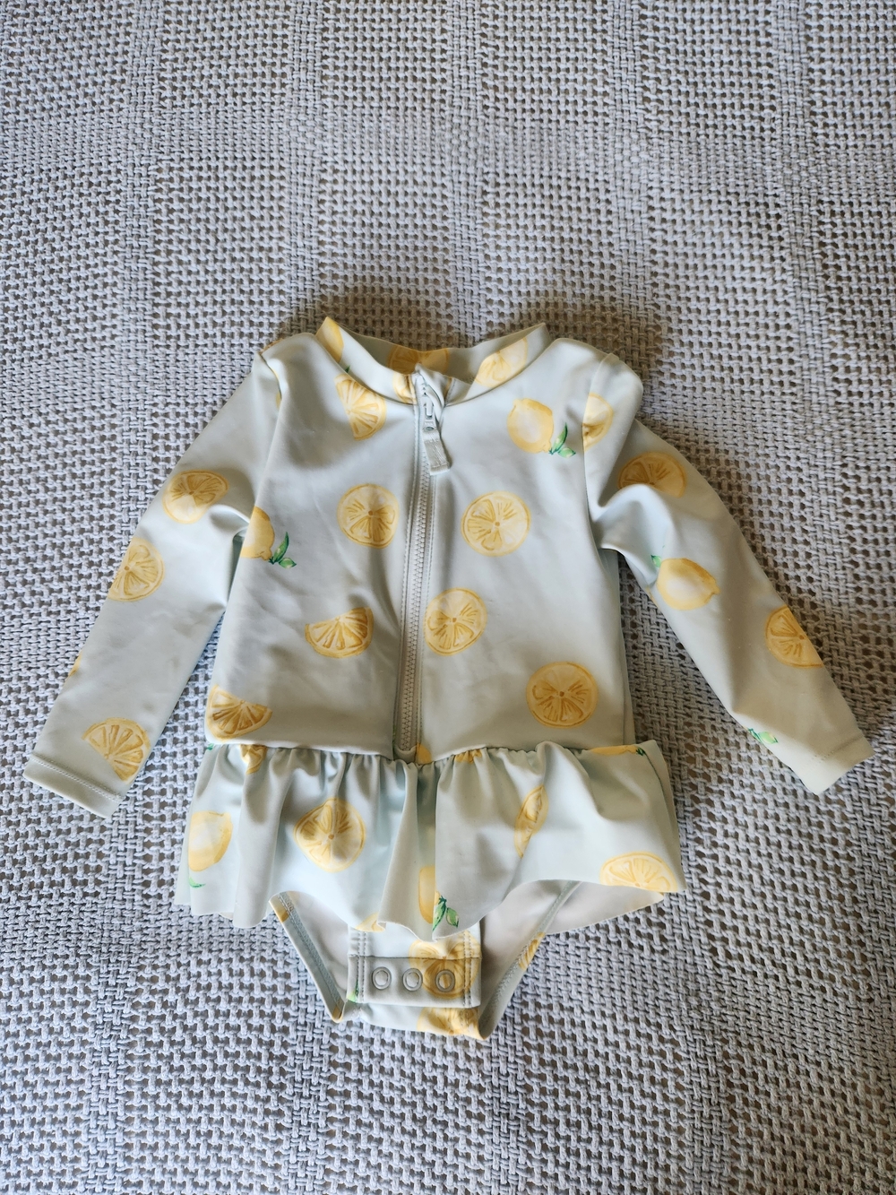 Baby Girls' Yellow Lemon Print Ruffle One-Piece Swimsuit